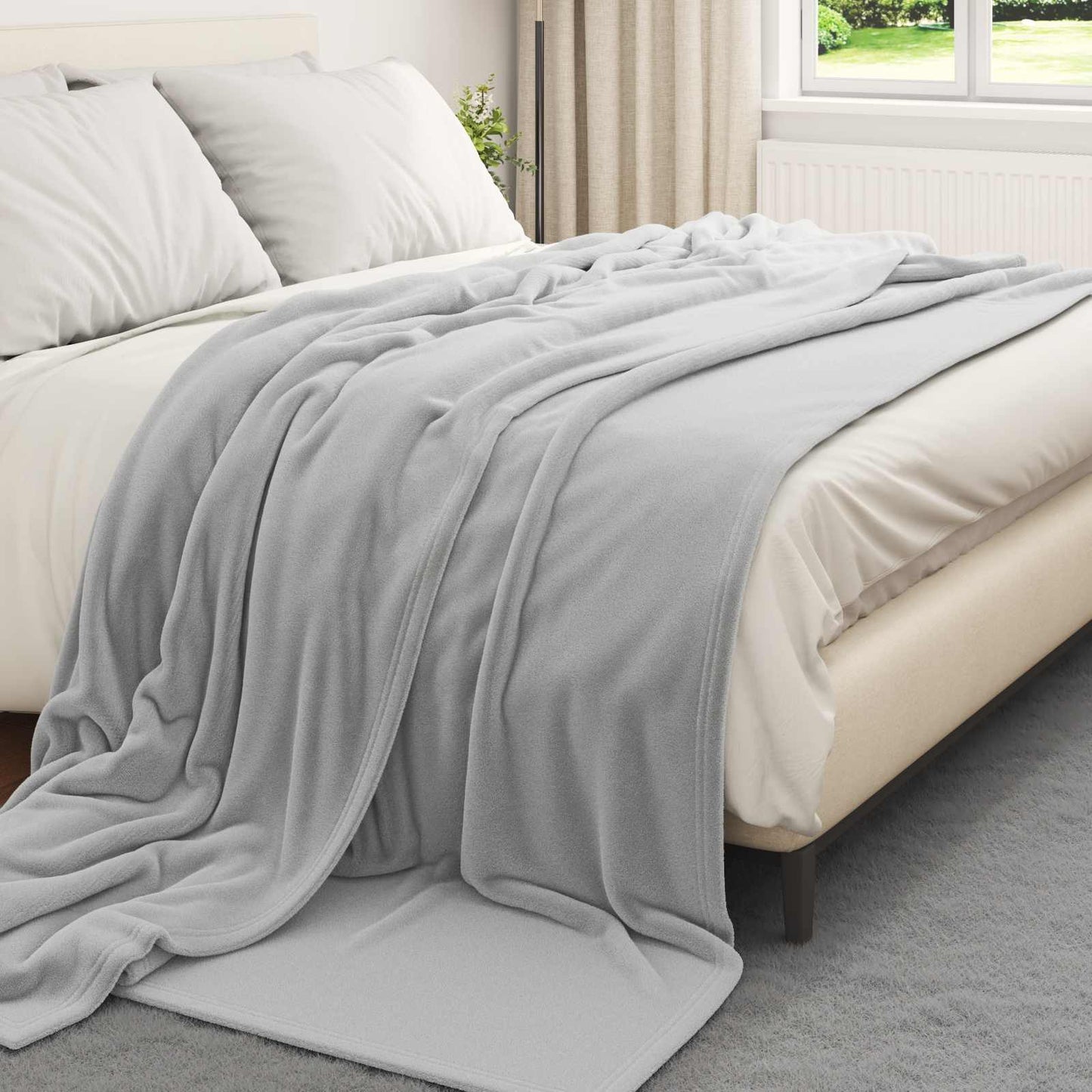 Coperte da Pile 6 pcs Grigio 240 x 270 cm Panno