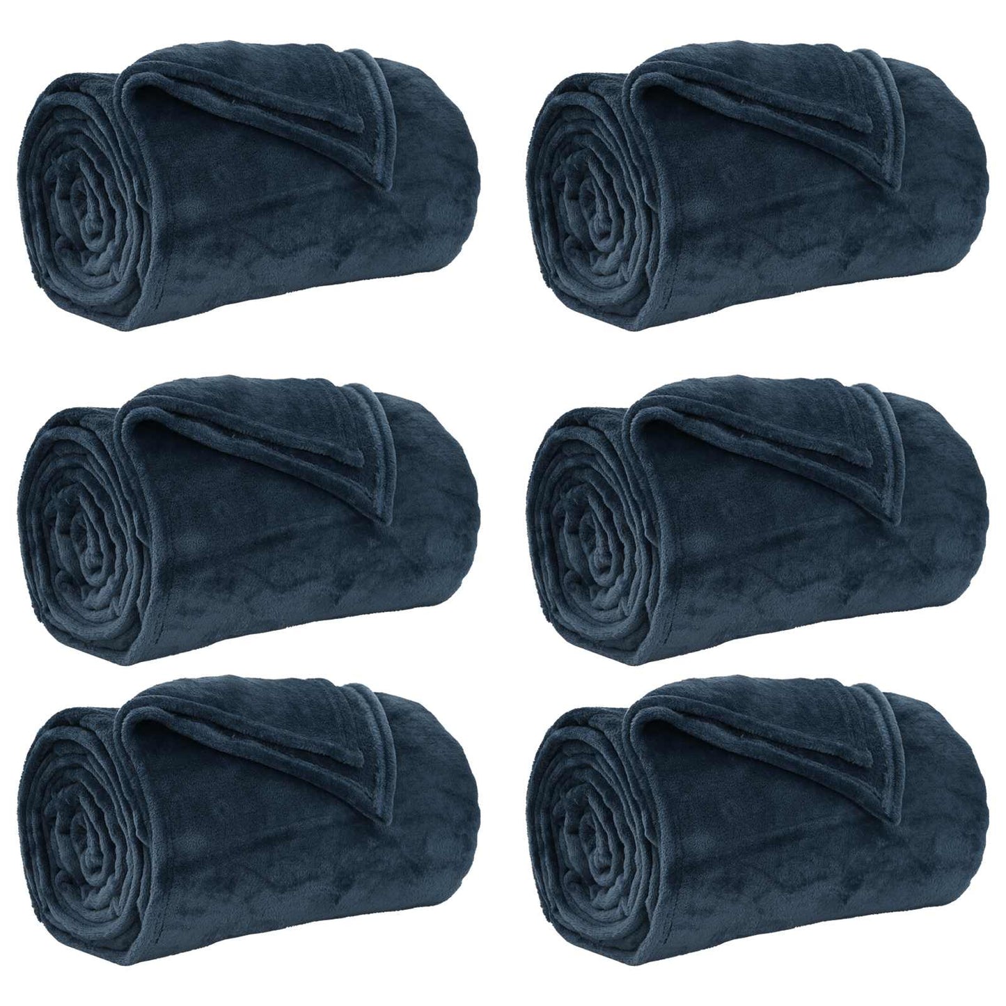 Coperte da Pile 6 pcs Blu navy 220 x 240 cm Panno