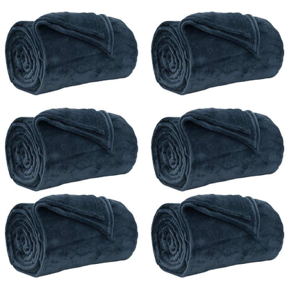 Coperte da Pile 6 pcs Blu navy 220 x 240 cm Panno