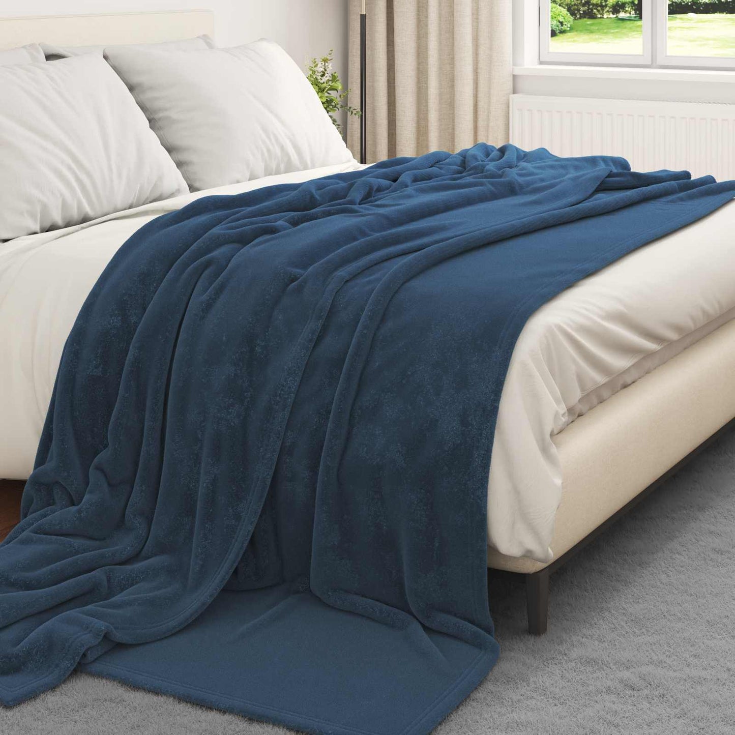 Coperte da Pile 6 pcs Blu navy 240 x 270 cm Panno