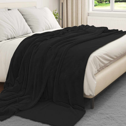 Coperte da Pile 6 pcs Nero 240 x 270 cm Panno