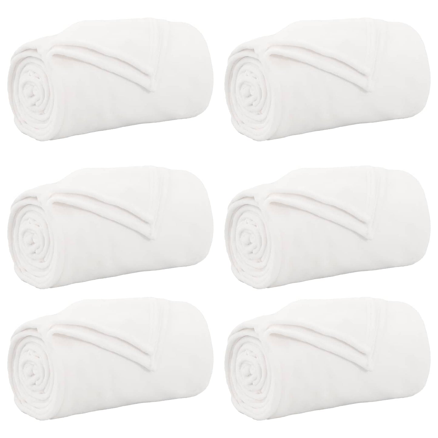 Coperte da Pile 6 pcs Bianco 220 x 240 cm Panno