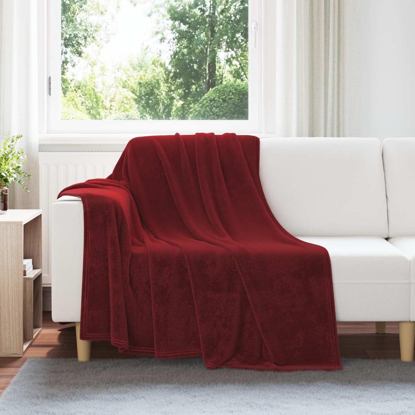 Coperte da Pile 6 pcs Rosso Bordeaux 150 x 200 cm Panno