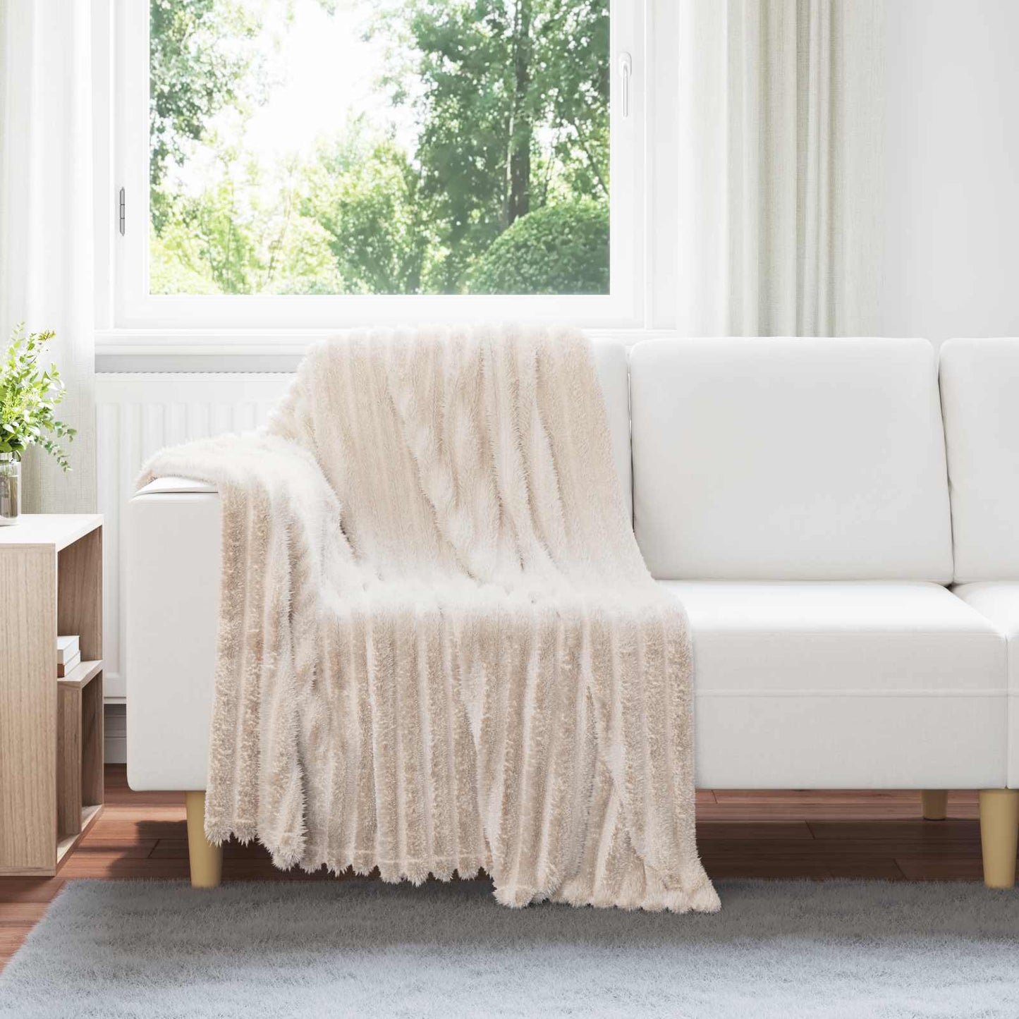 Coperta Beige 150 x 130 cm Panno | homemem39