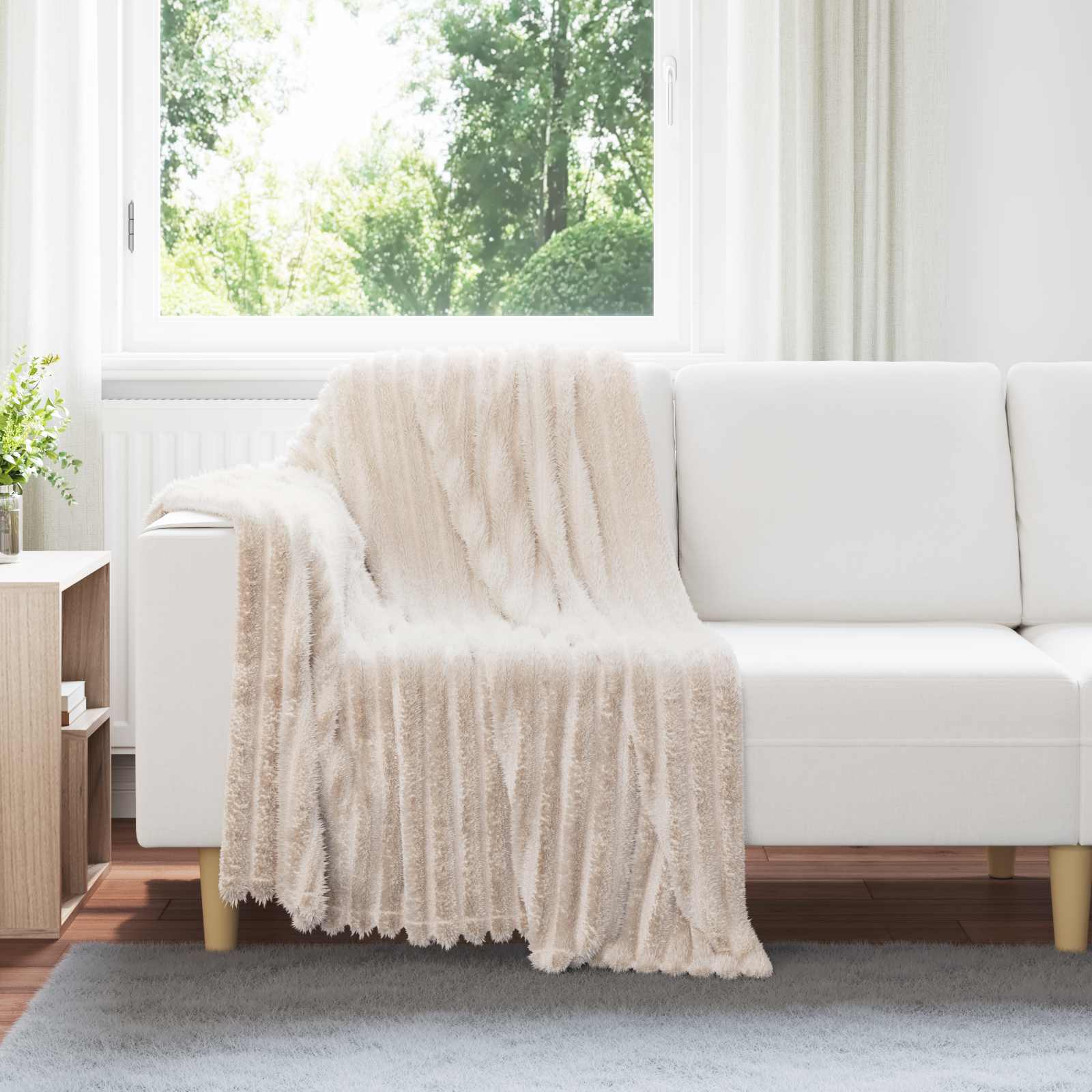 Coperta Beige 150 x 130 cm Panno | homemem39
