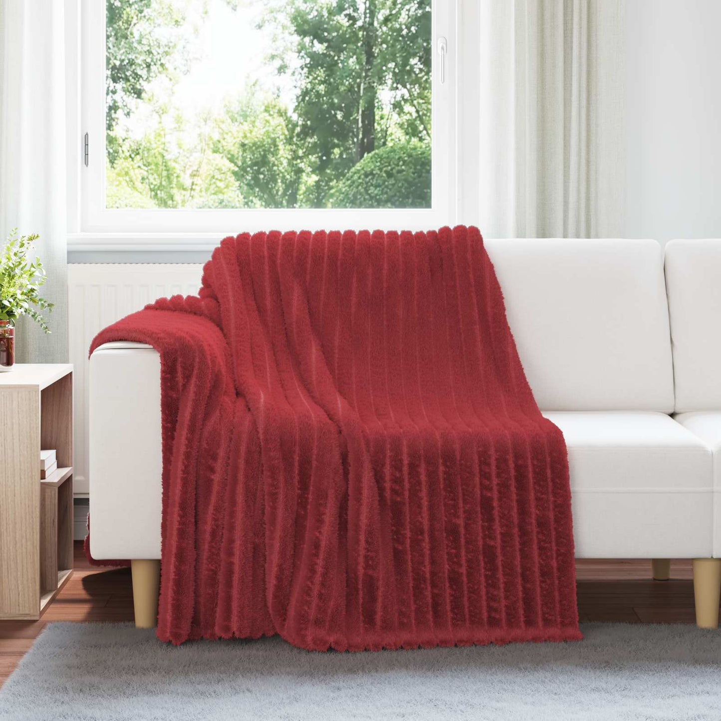 Coperta Rosso Bordeaux 200 x 150 cm Panno