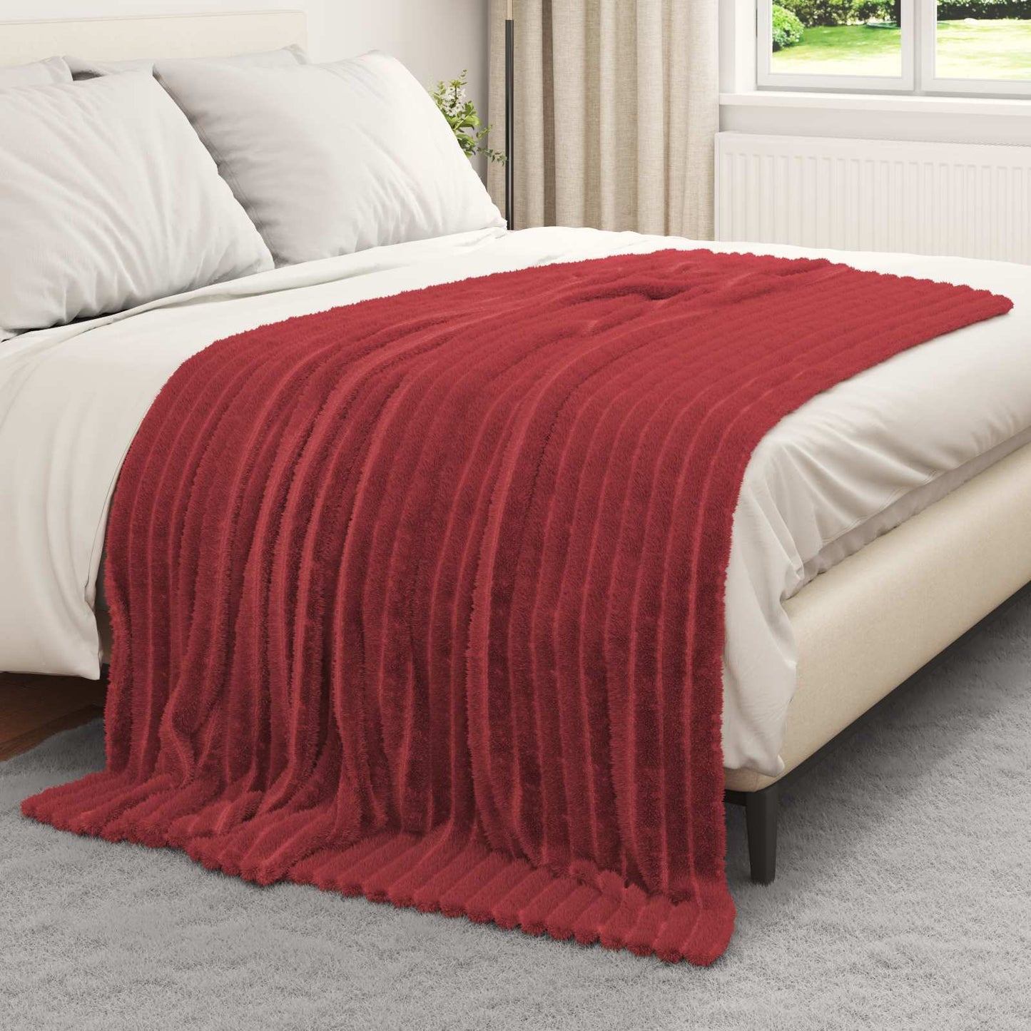 Coperta Rosso Bordeaux 200 x 150 cm Panno