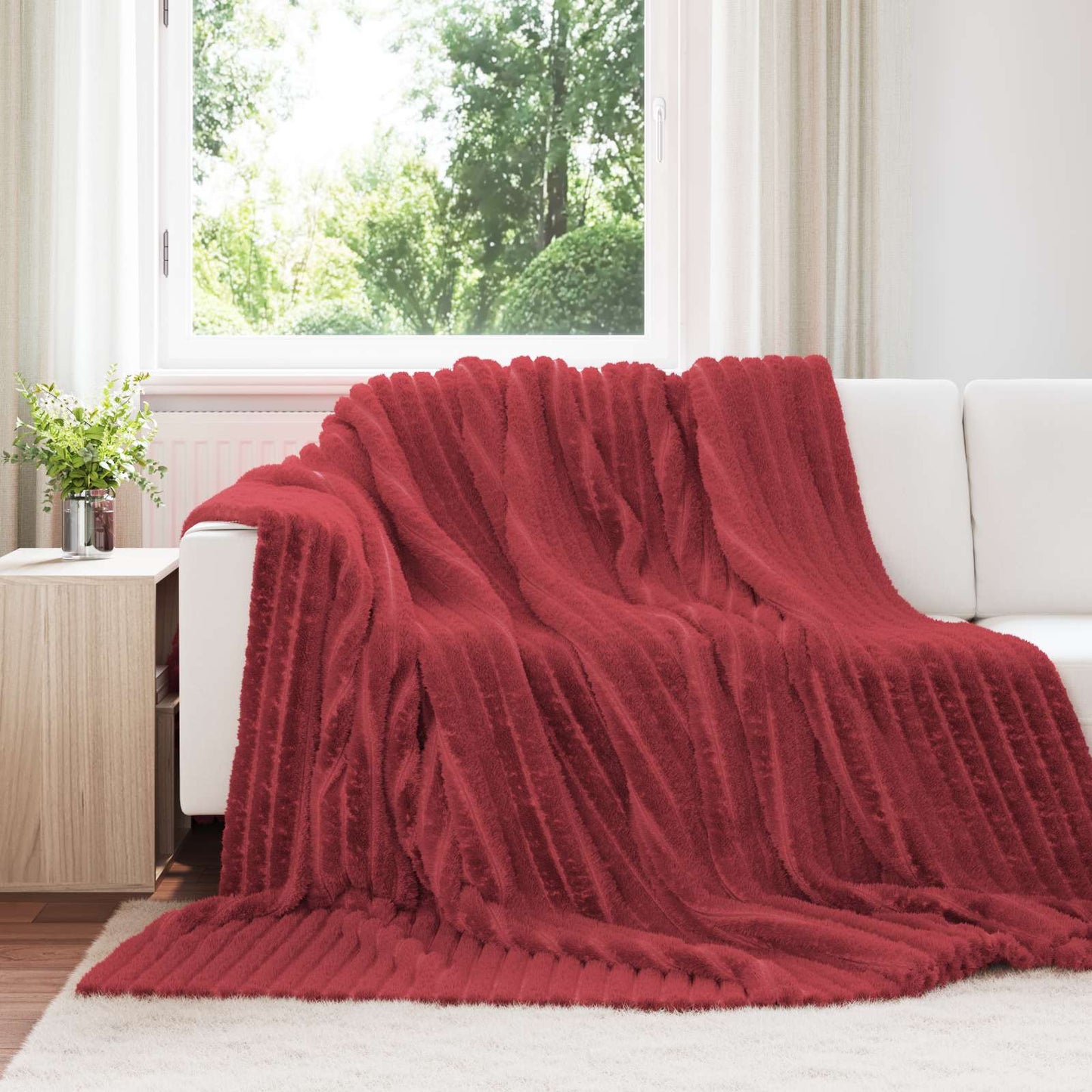 Coperta Rosso Bordeaux 270 x 240 cm Panno
