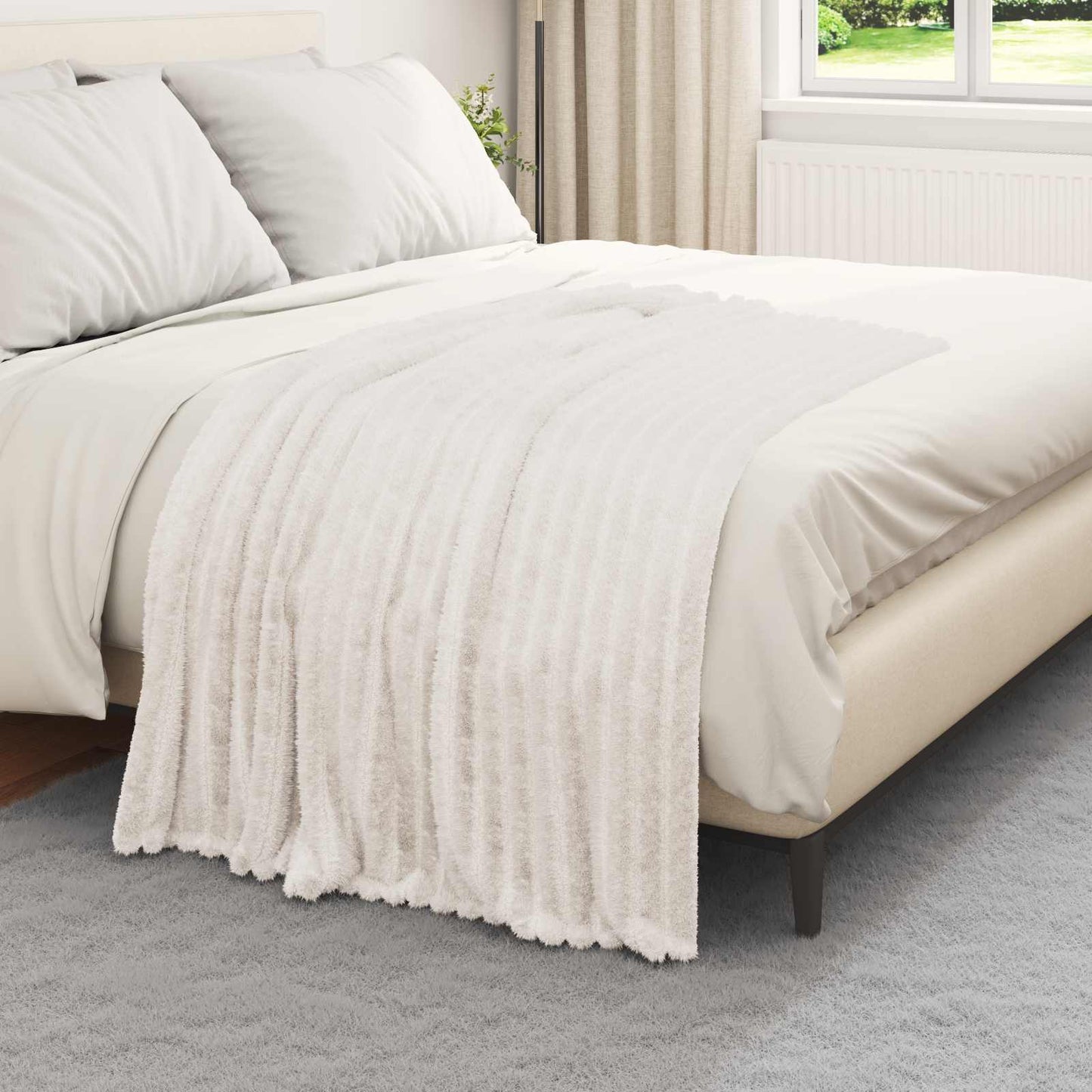Coperta Crema 150 x 130 cm Panno | homemem39