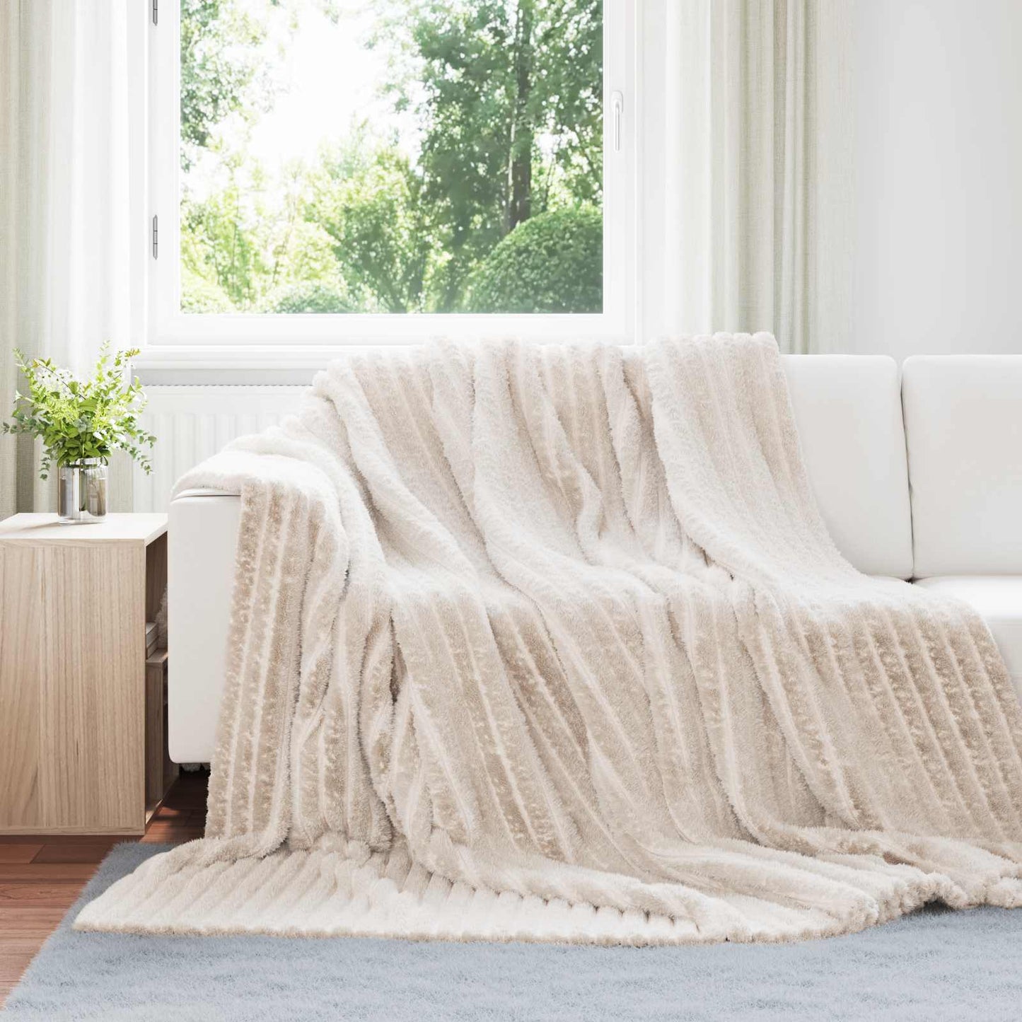 Coperte da Pile 6 pcs Beige 270 x 240 cm Panno | homemem39