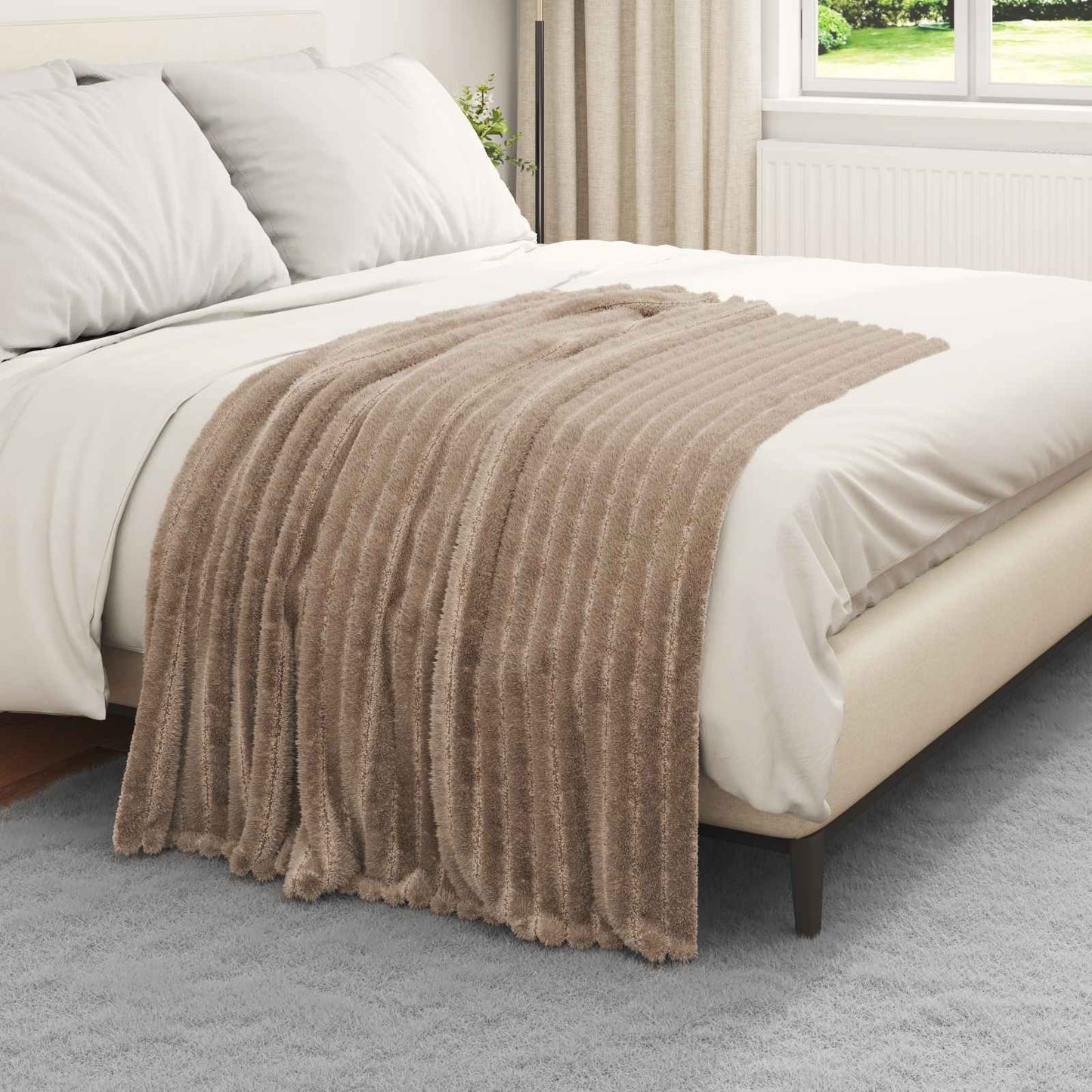 Coperte da Pile 6 pcs Cammello 150 x 130 cm Panno