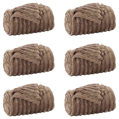 Coperte da Pile 6 pcs Cammello 150 x 130 cm Panno | homemem39