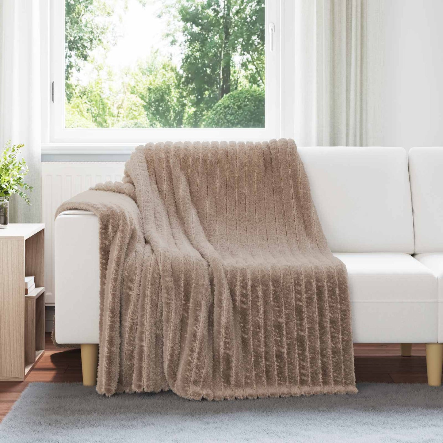 Coperte da Pile 6 pcs Cammello 200 x 150 cm Panno