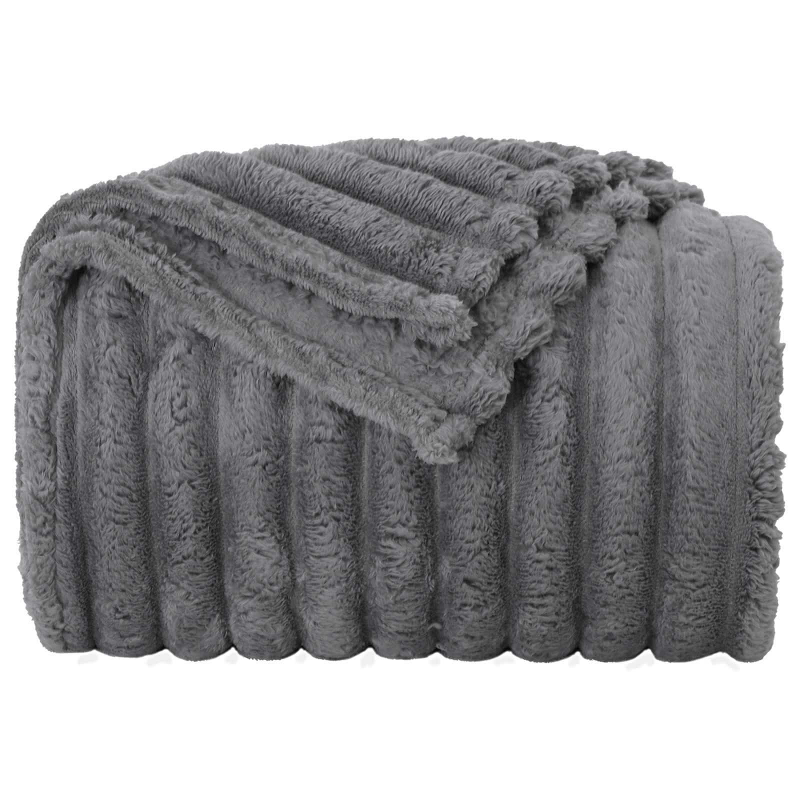 Coperte da Pile 6 pcs Grigio scuro 200 x 150 cm Panno | homemem39