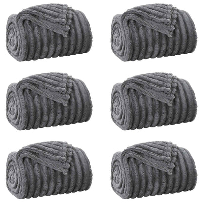 Coperte da Pile 6 pcs Grigio scuro 240 x 220 cm Panno | homemem39