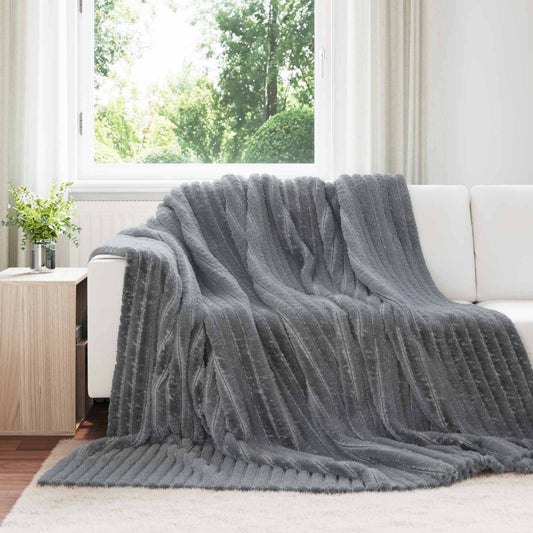 Coperte da Pile 6 pcs Grigio scuro 270 x 240 cm Panno