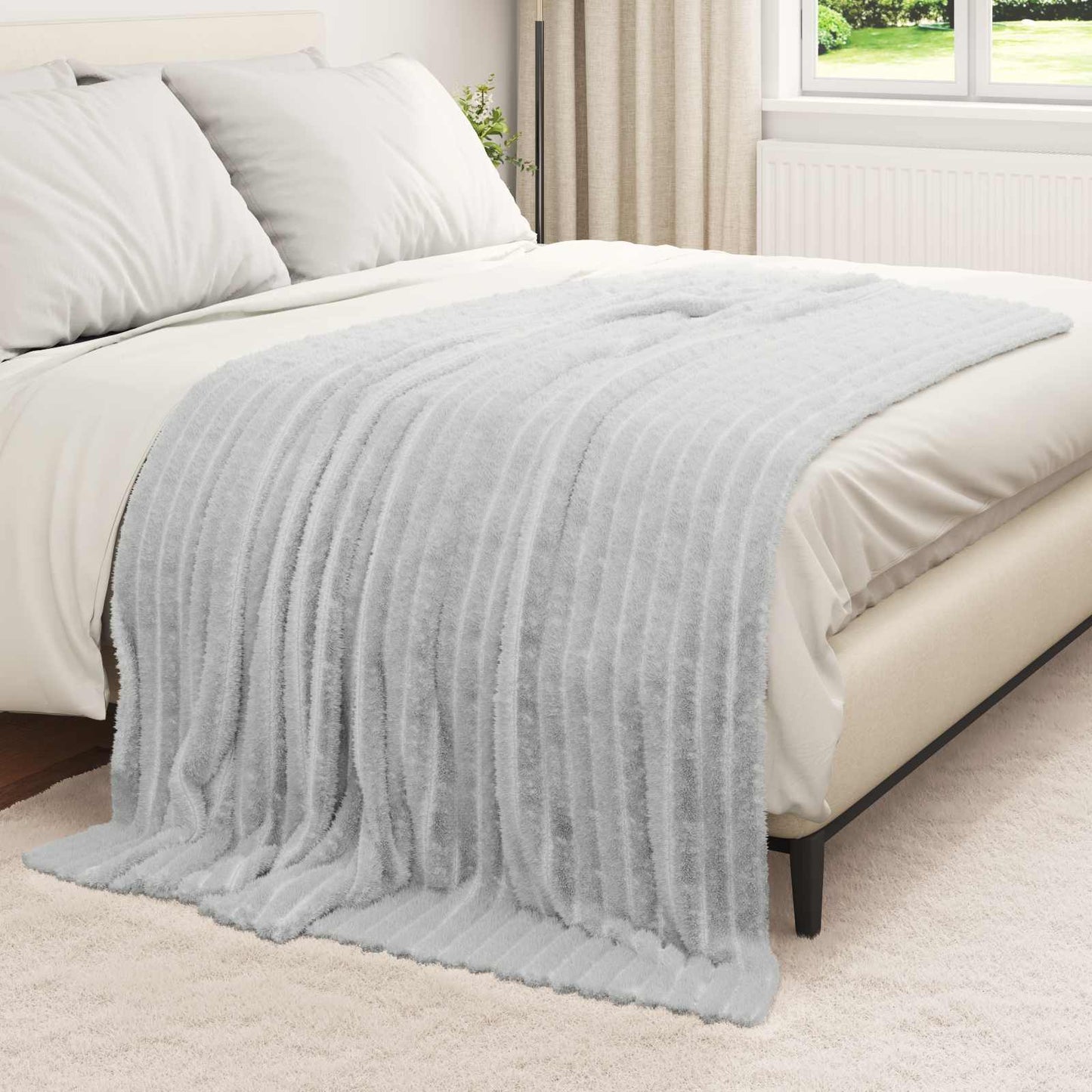 Coperte da Pile 6 pcs Grigio 200 x 150 cm Panno