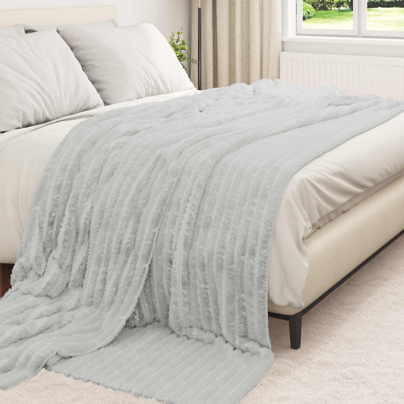 Coperte da Pile 6 pcs Grigio 240 x 220 cm Panno | homemem39