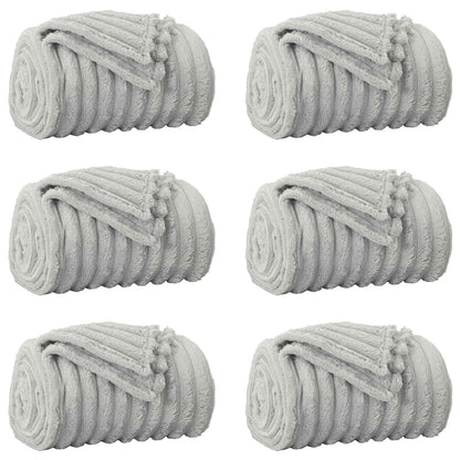 Coperte da Pile 6 pcs Grigio 240 x 220 cm Panno | homemem39