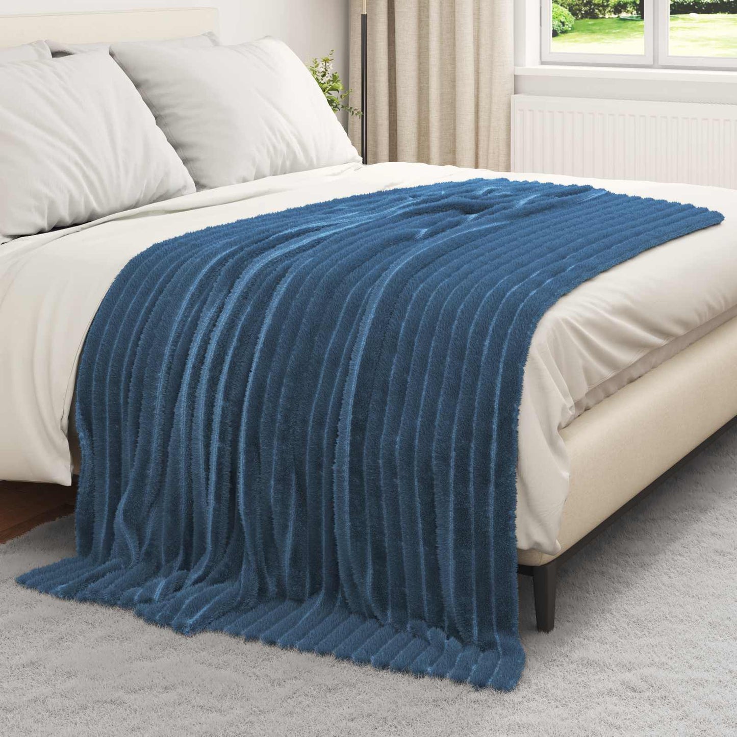 Coperte da Pile 6 pcs Blu navy 200 x 150 cm Panno | homemem39