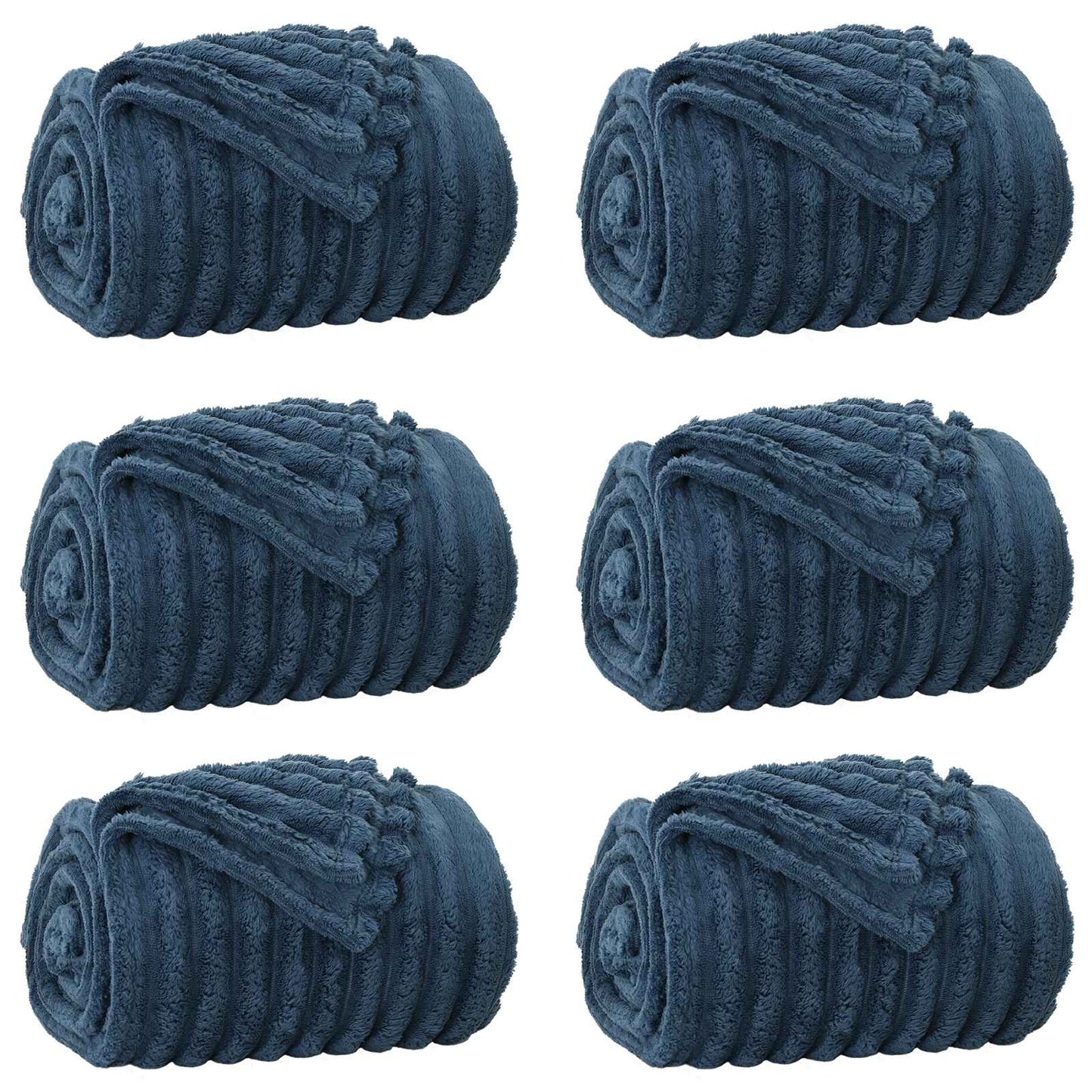 Coperte da Pile 6 pcs Blu navy 200 x 150 cm Panno