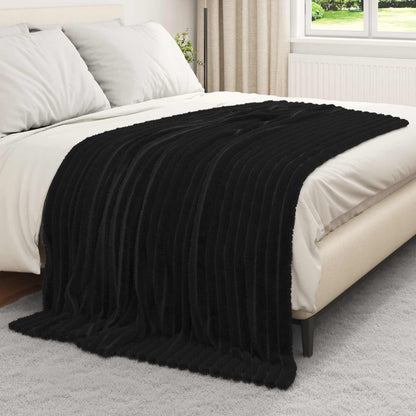 Coperte da Pile 6 pcs Nero 200 x 150 cm Panno | homemem39