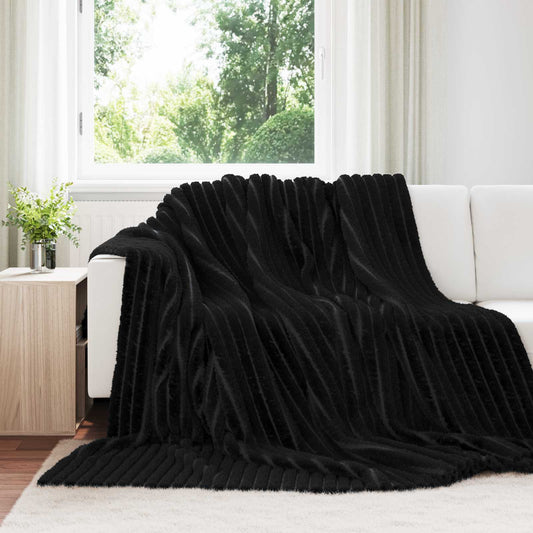 Coperte da Pile 6 pcs Nero 270 x 240 cm Panno
