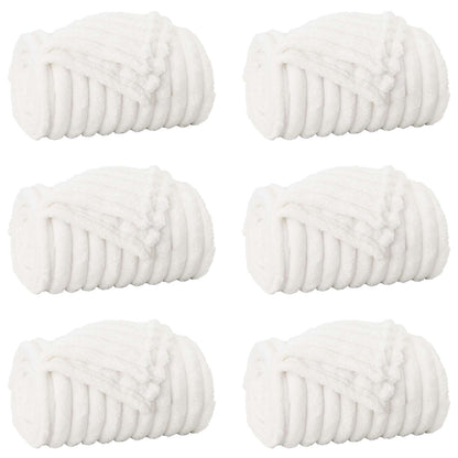 Coperte da Pile 6 pcs Bianco 150 x 130 cm Panno | homemem39
