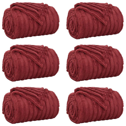 Coperte da Pile 6 pcs Rosso Bordeaux 150 x 130 cm Panno | homemem39