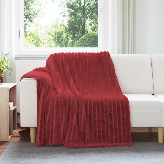 Coperte da Pile 6 pcs Rosso Bordeaux 200 x 150 cm Panno | homemem39
