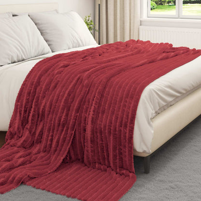 Coperte da Pile 6 pcs Rosso Bordeaux 240 x 220 cm Panno | homemem39