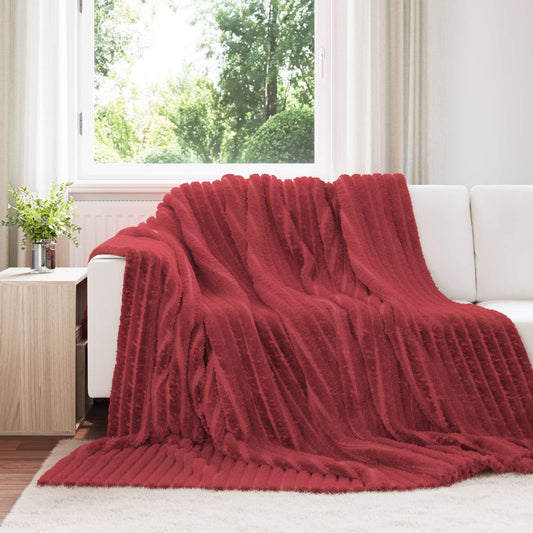 Coperte da Pile 6 pcs Rosso Bordeaux 270 x 240 cm Panno
