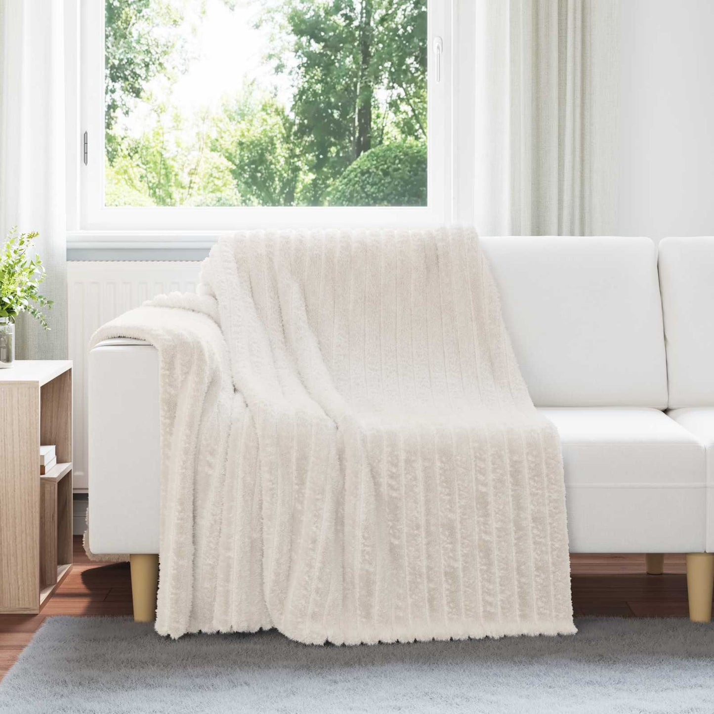 Coperte da Pile 6 pcs Crema 200 x 150 cm Panno
