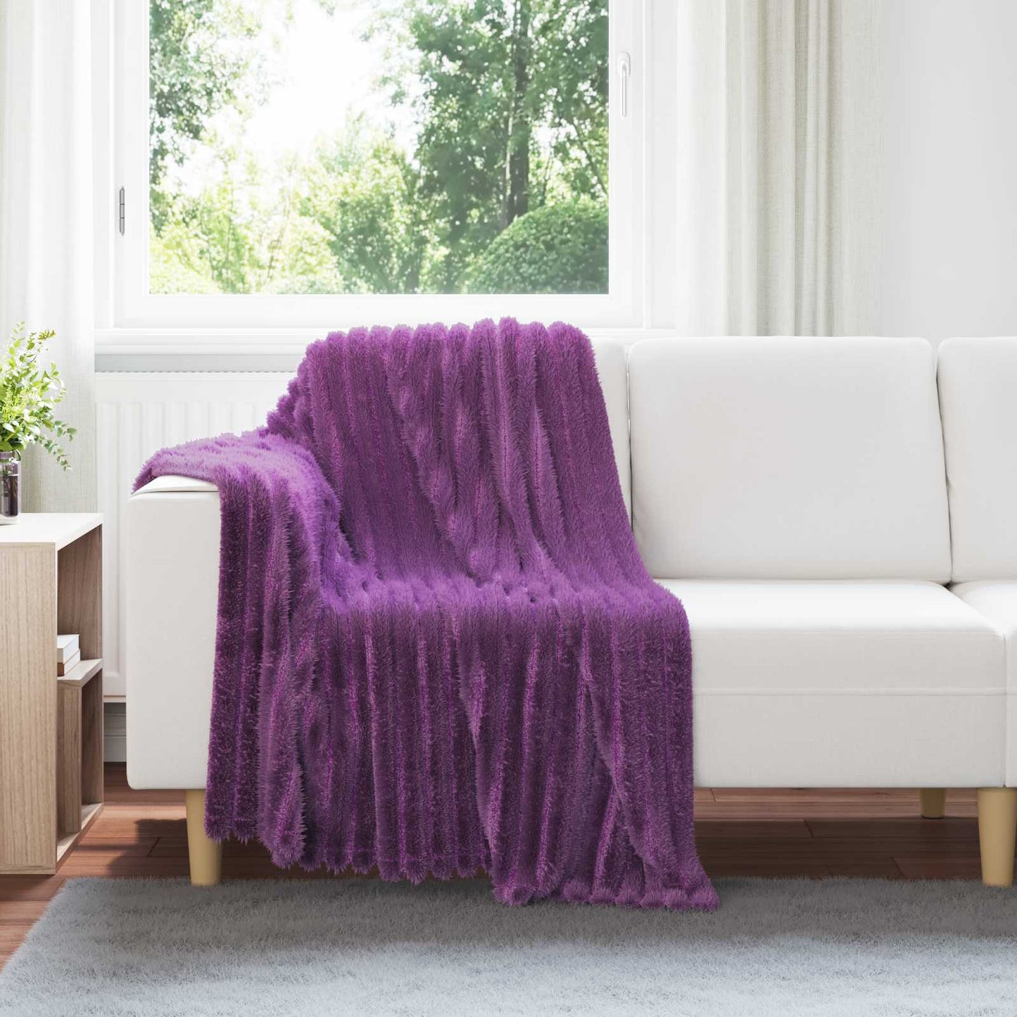 Coperte da Pile 6 pcs Viola 150 x 130 cm Panno