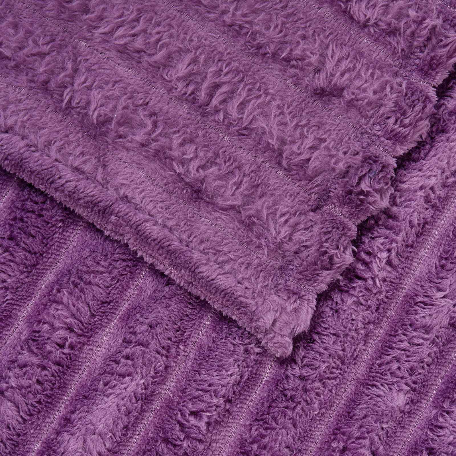 Coperte da Pile 6 pcs Viola 200 x 150 cm Panno | homemem39