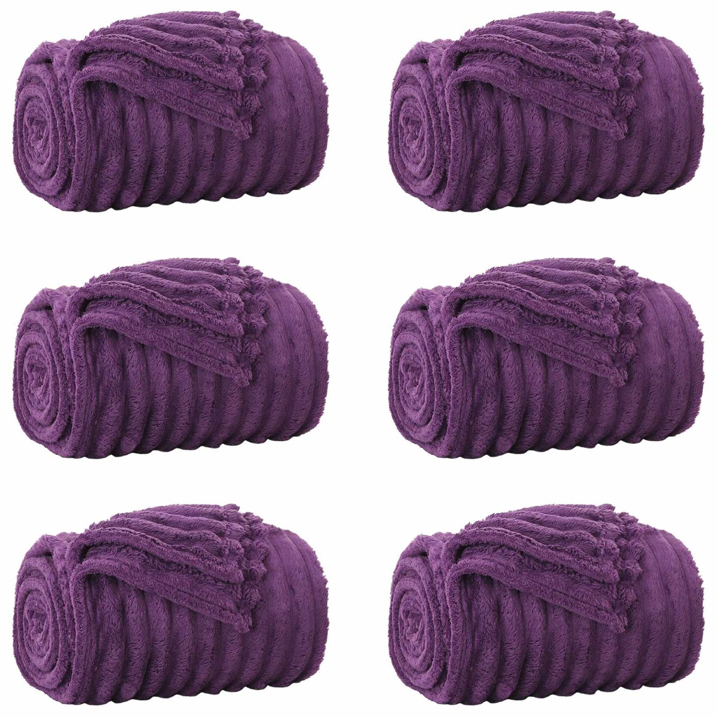 Coperte da Pile 6 pcs Viola 200 x 150 cm Panno