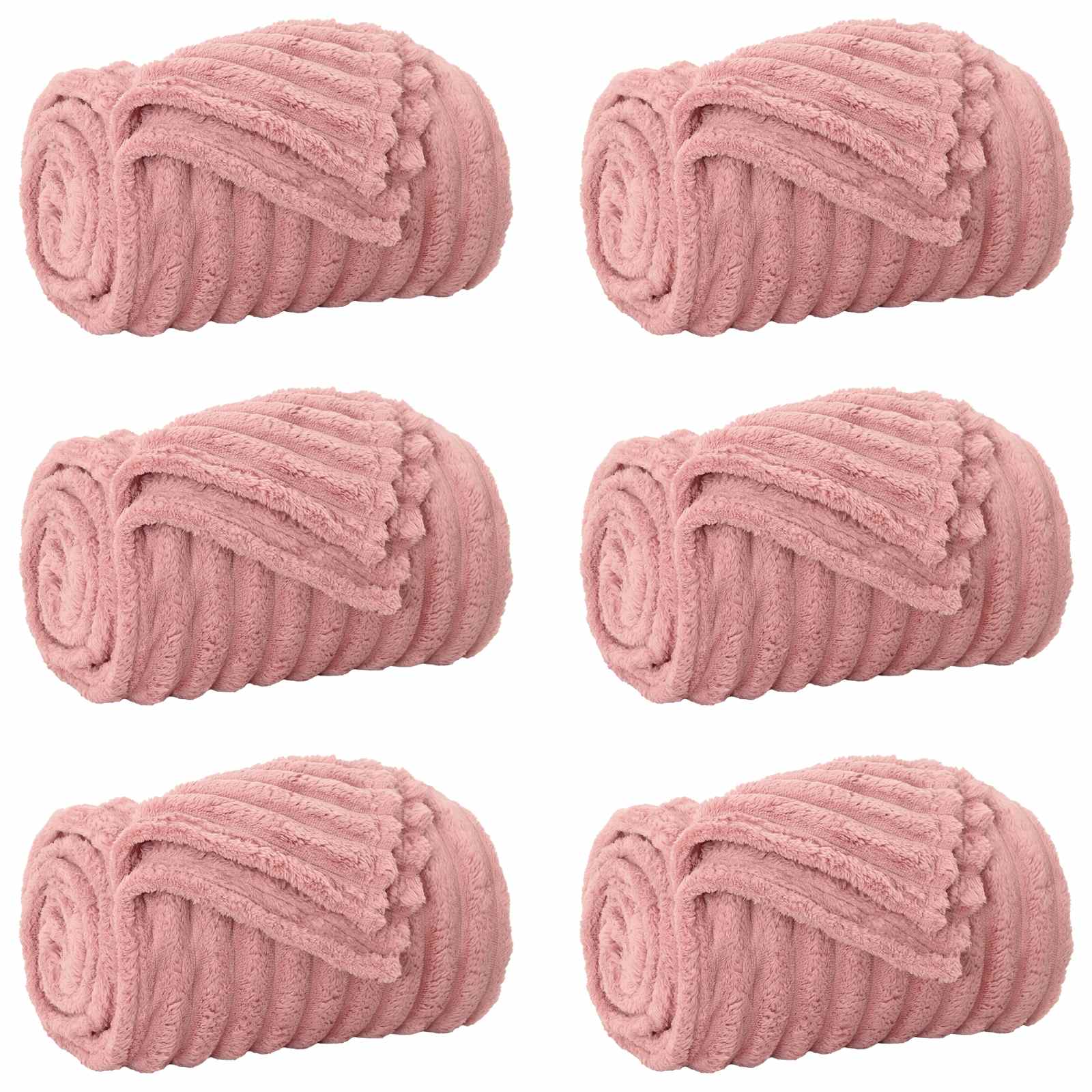 Coperte da Pile 6 pcs Rosa 150 x 130 cm Panno | homemem39