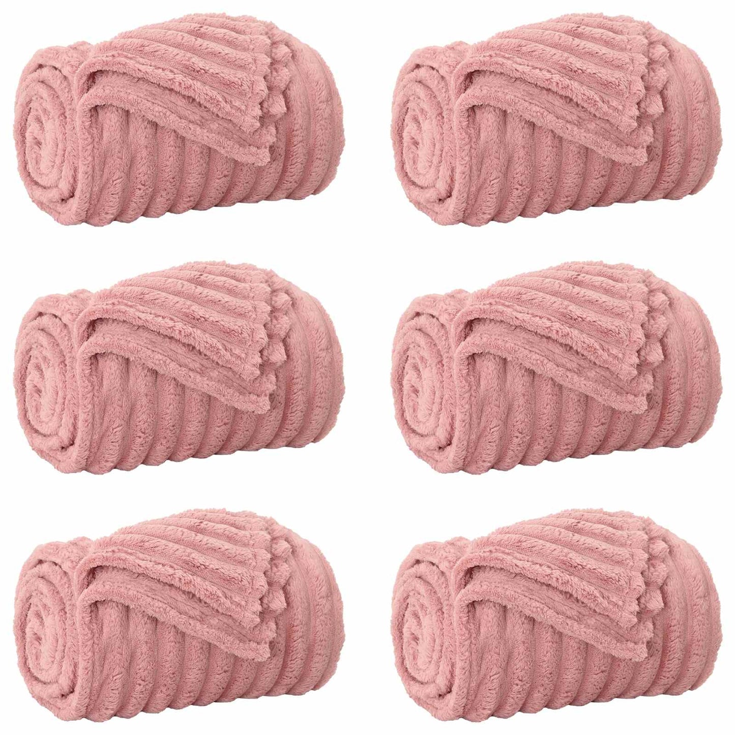 Coperte da Pile 6 pcs Rosa 200 x 150 cm Panno | homemem39