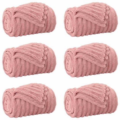 Coperte da Pile 6 pcs Rosa 200 x 150 cm Panno | homemem39