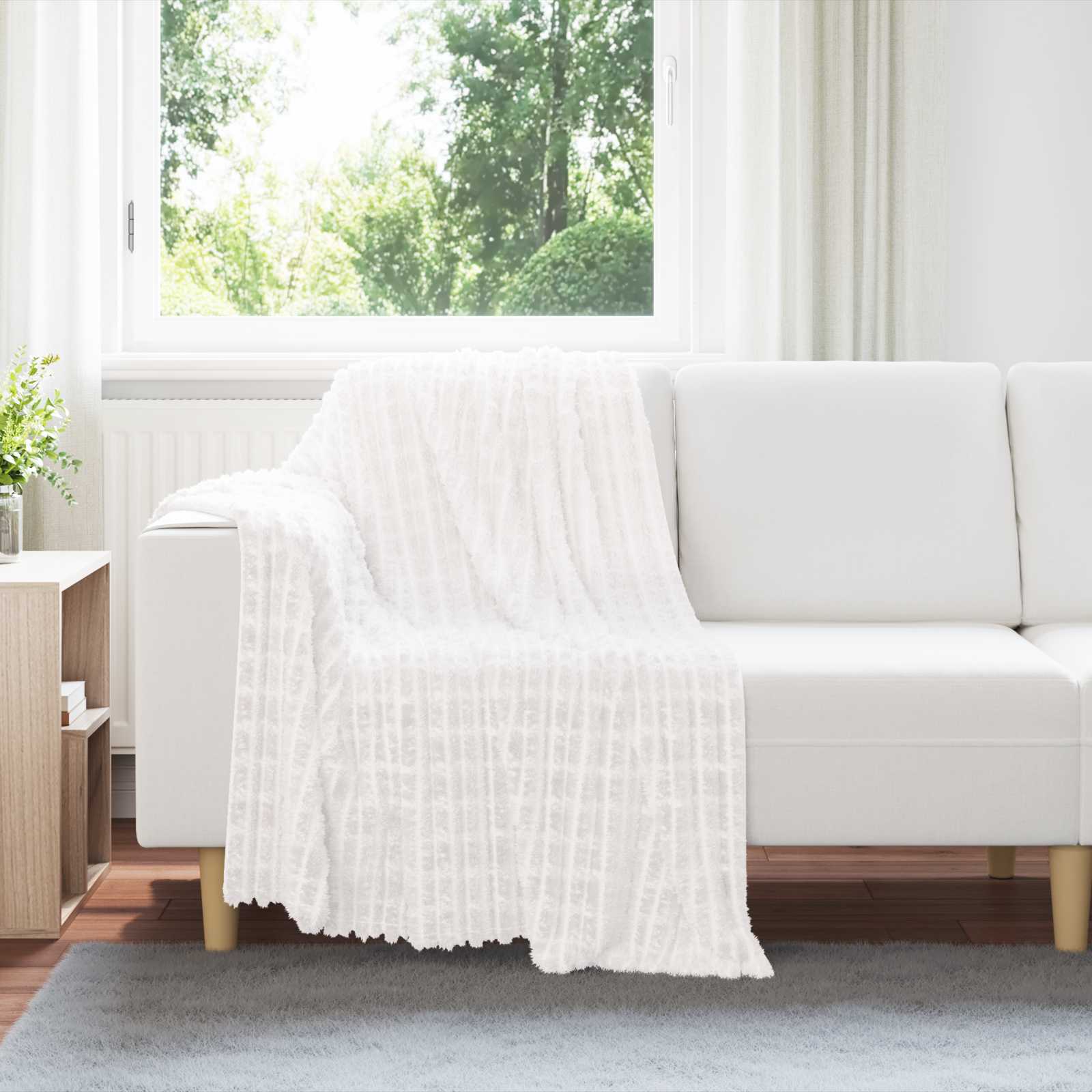 Coperta Bianco 150 x 130 cm Panno | homemem39