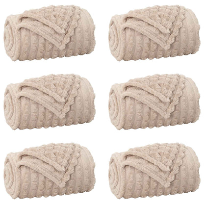 Coperte da Pile 6 pcs Beige 150 x 130 cm Panno