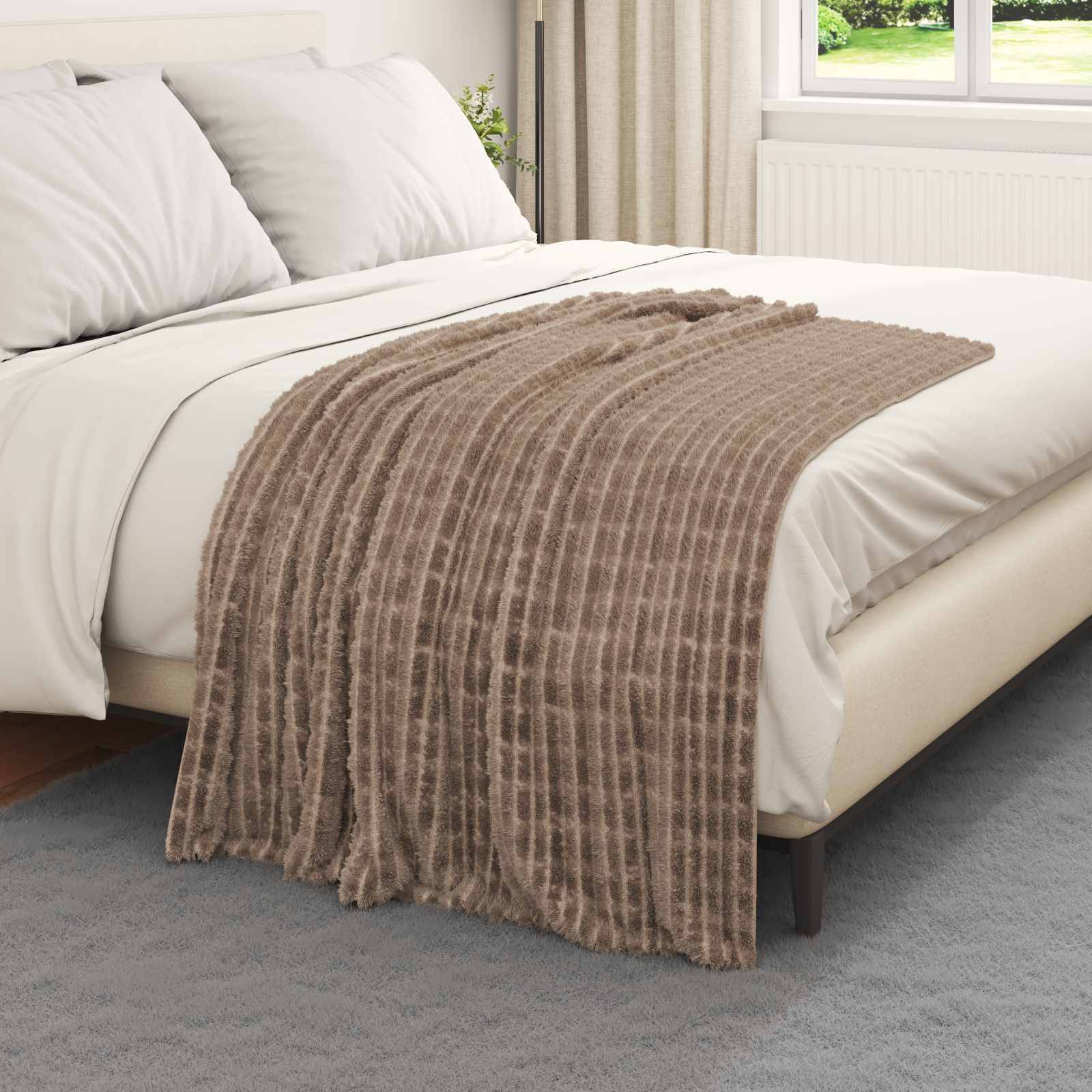 Coperte da Pile 6 pcs Cammello 150 x 130 cm Panno | homemem39
