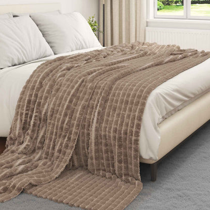 Coperte da Pile 6 pcs Cammello 240 x 220 cm Panno