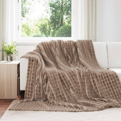 Coperte da Pile 6 pcs Cammello 270 x 240 cm Panno