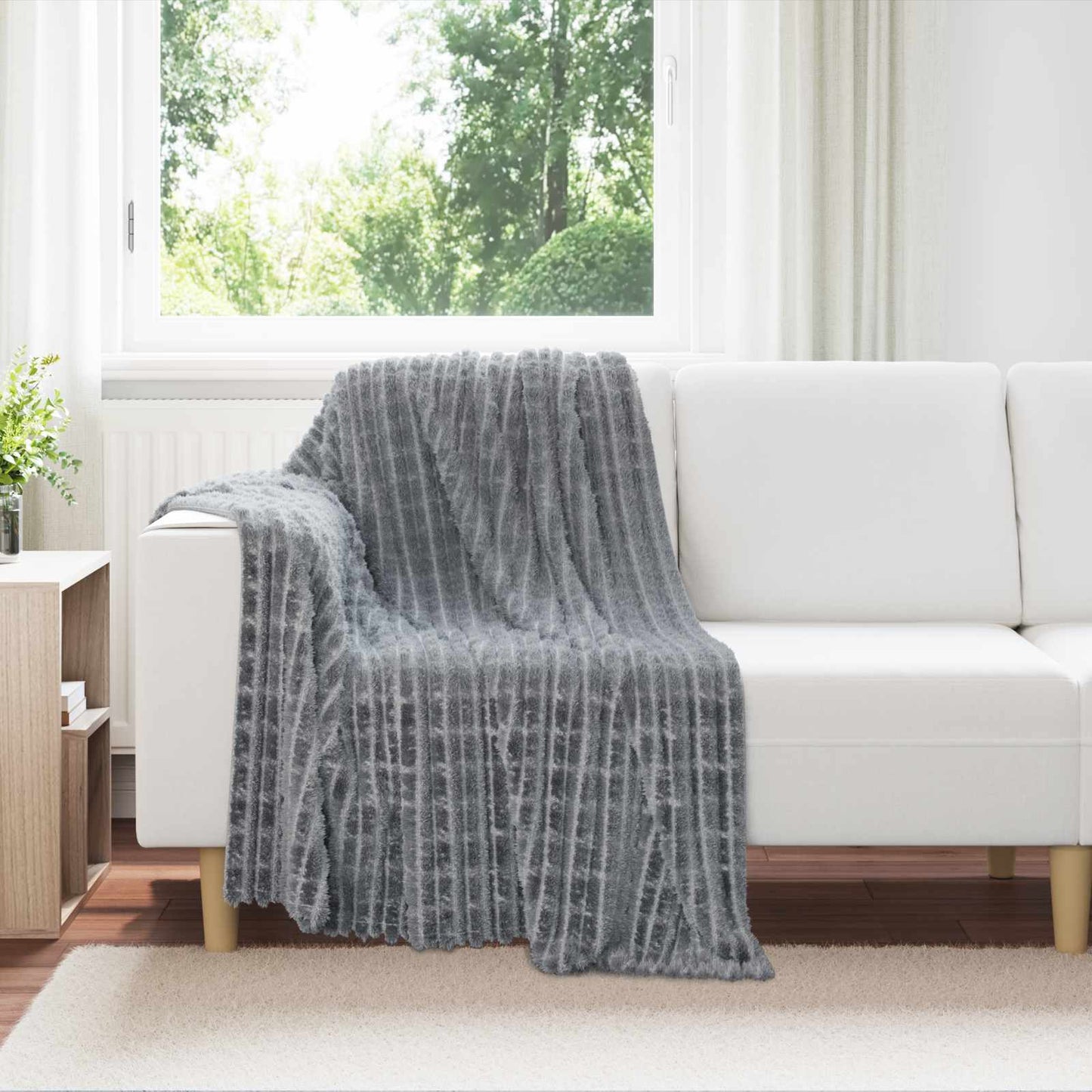 Coperte da Pile 6 pcs Grigio scuro 150 x 130 cm Panno