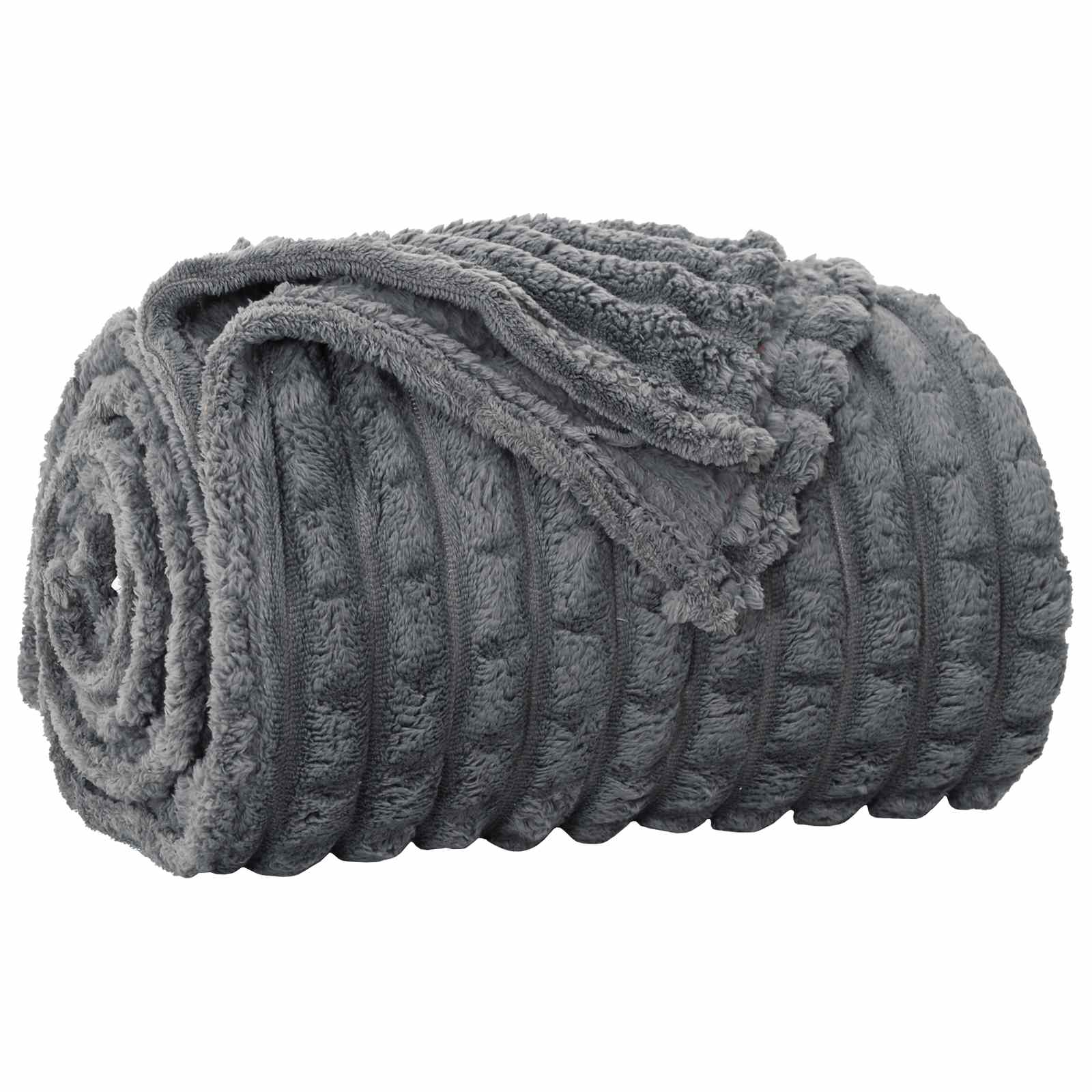 Coperte da Pile 6 pcs Grigio scuro 200 x 150 cm Panno | homemem39