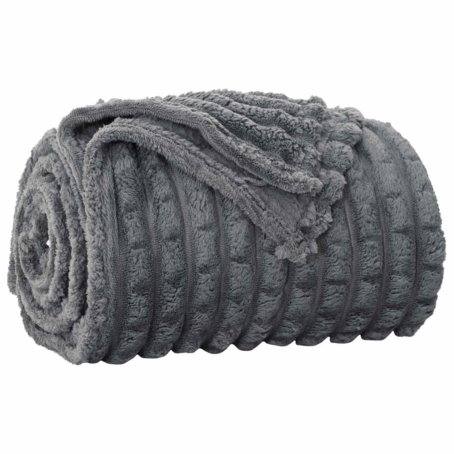 Coperte da Pile 6 pcs Grigio scuro 270 x 240 cm Panno | homemem39