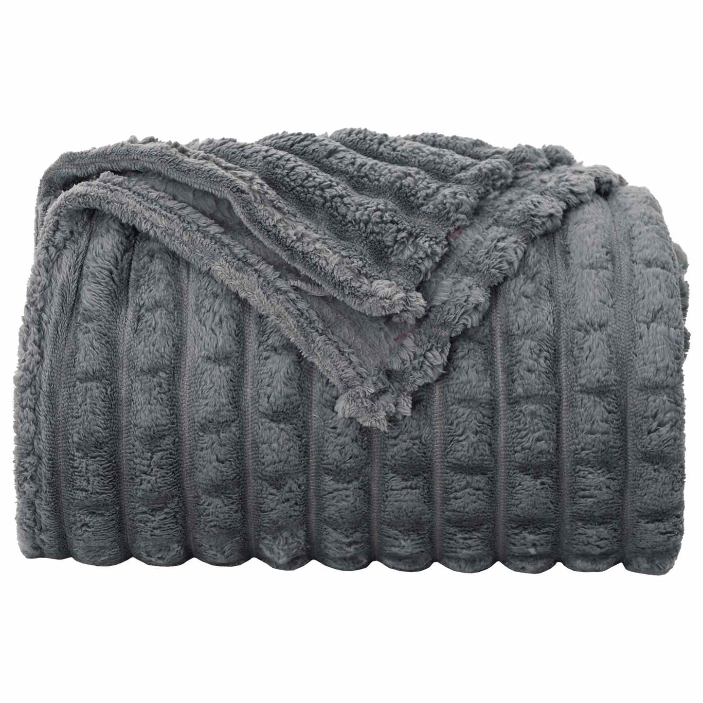 Coperte da Pile 6 pcs Grigio scuro 270 x 240 cm Panno