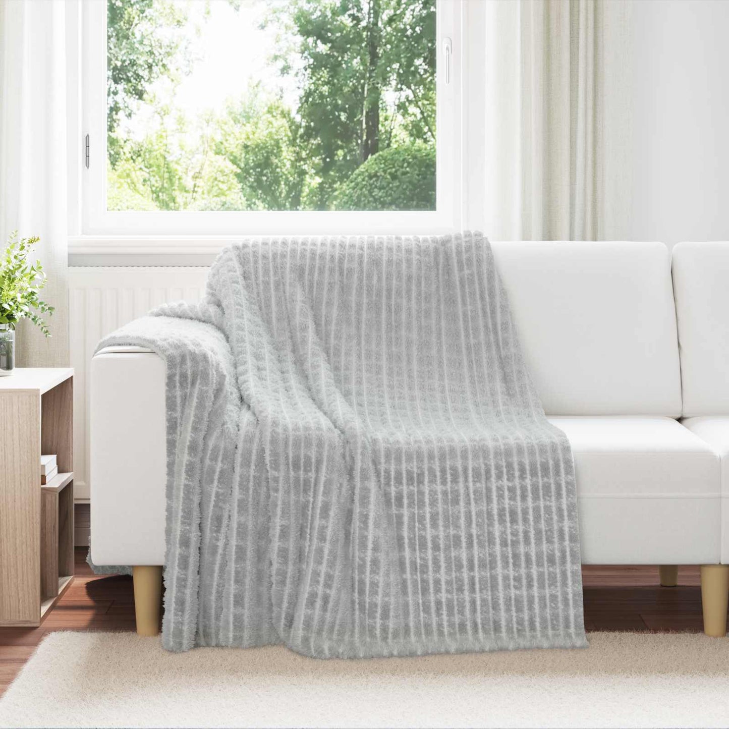 Coperte da Pile 6 pcs Grigio 200 x 150 cm Panno