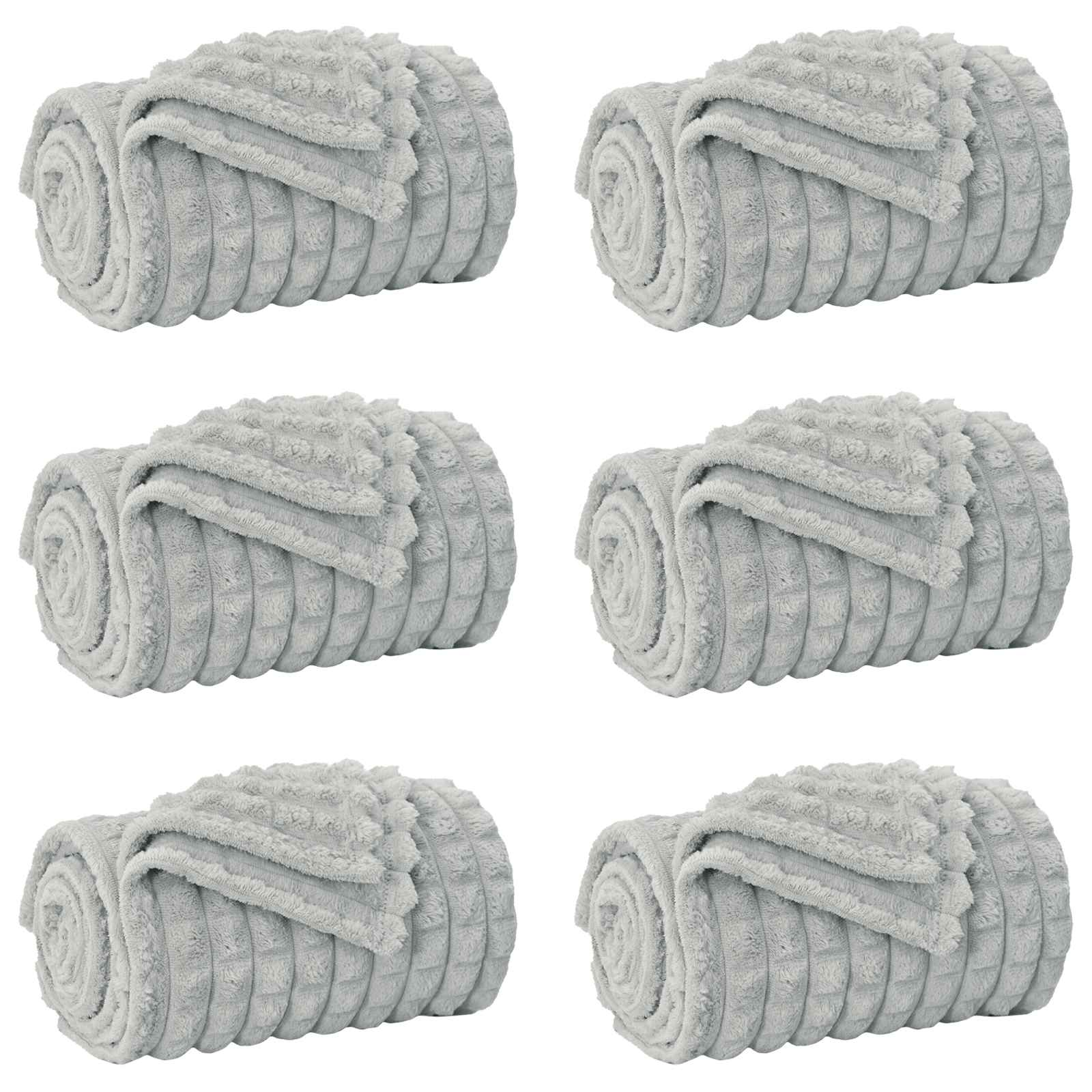 Coperte da Pile 6 pcs Grigio 200 x 150 cm Panno | homemem39